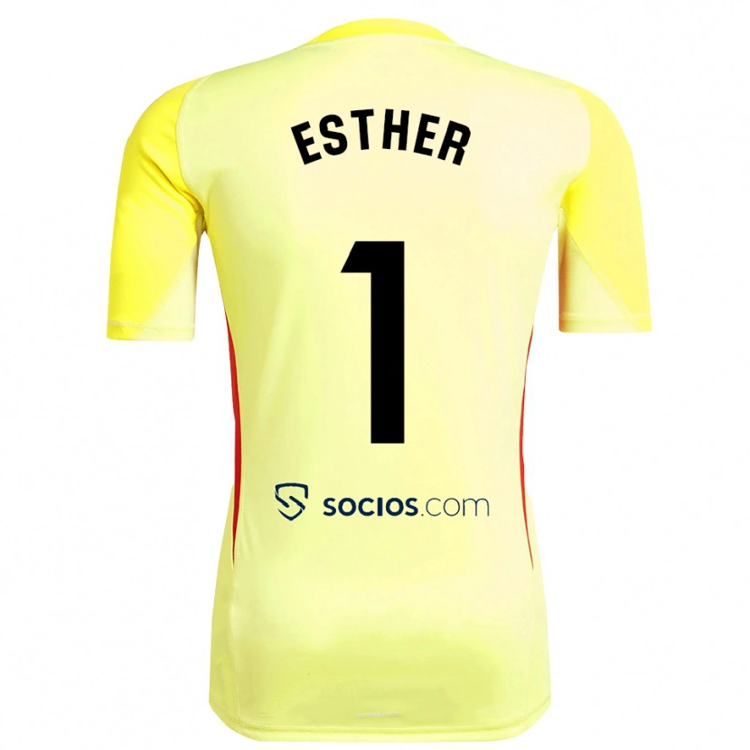 Danxen Niño Camiseta Esther Sullastres Ayuso #1 Amarillo Rojo Negro Portero Equipación 2025/26 La Camisa México