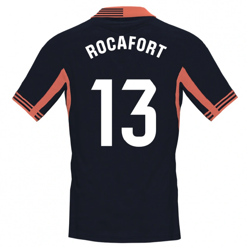 Danxen Niño Camiseta Rodrigo Rocafort #13 Negro Blanco Naranja Portero Equipación 2025/26 La Camisa México