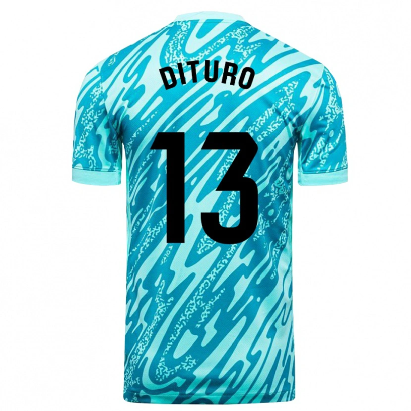 Danxen Niño Camiseta Matías Dituro #13 Azul Cielo Blanco Portero Equipación 2025/26 La Camisa México