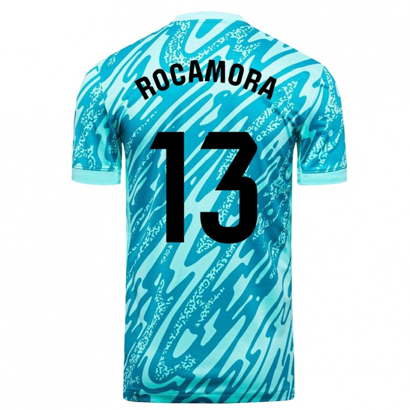 Danxen Niño Camiseta María Rocamora Díaz #13 Azul Cielo Blanco Portero Equipación 2025/26 La Camisa México