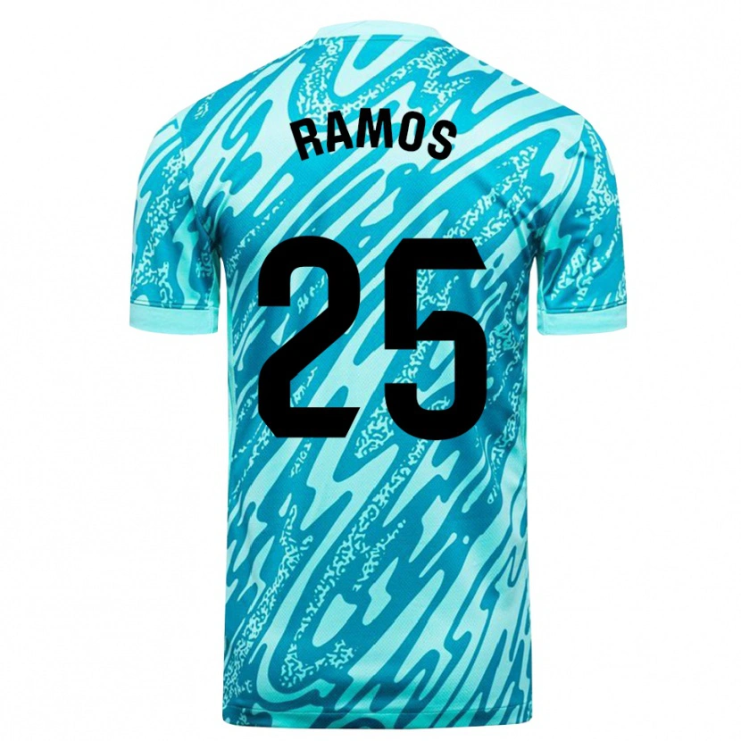 Danxen Niño Camiseta Alejandro Ramos #25 Azul Cielo Blanco Portero Equipación 2025/26 La Camisa México
