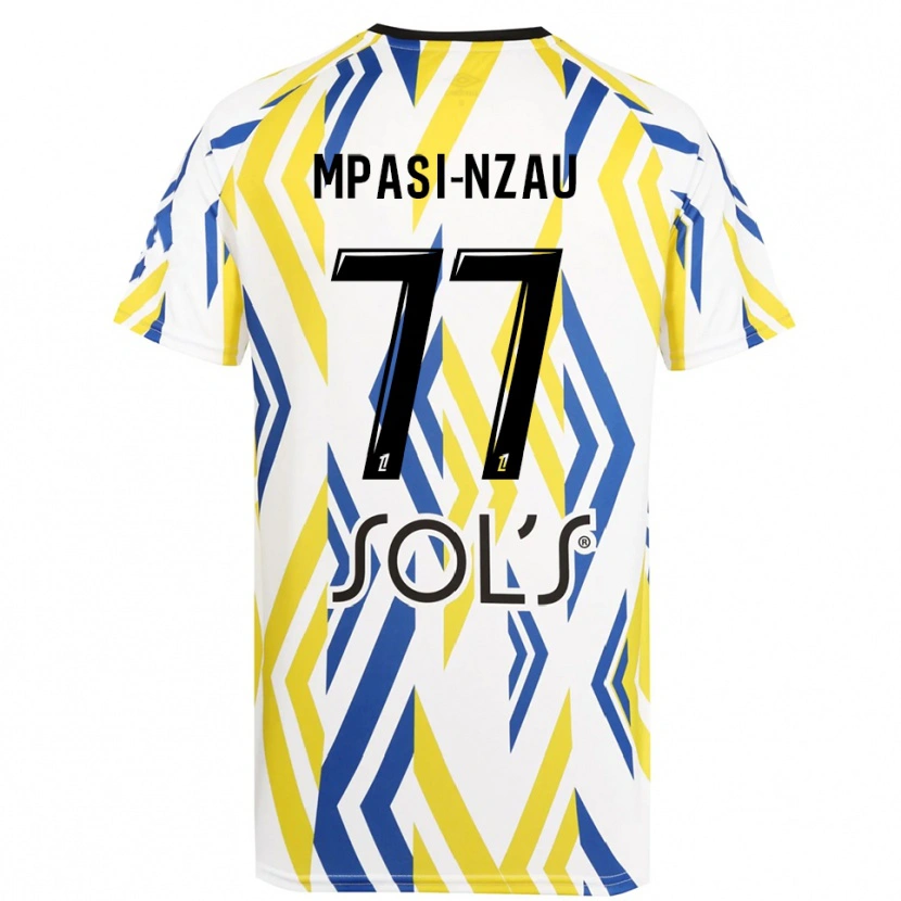 Danxen Niño Camiseta Lionel Mpasi-Nzau #77 Blanco Rojo Azul Portero Equipación 2025/26 La Camisa México