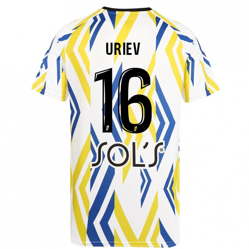 Danxen Niño Camiseta Alan Uriev #16 Blanco Rojo Azul Portero Equipación 2025/26 La Camisa México