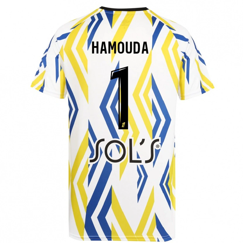 Danxen Niño Camiseta Adel Hamouda #1 Blanco Rojo Azul Portero Equipación 2025/26 La Camisa México
