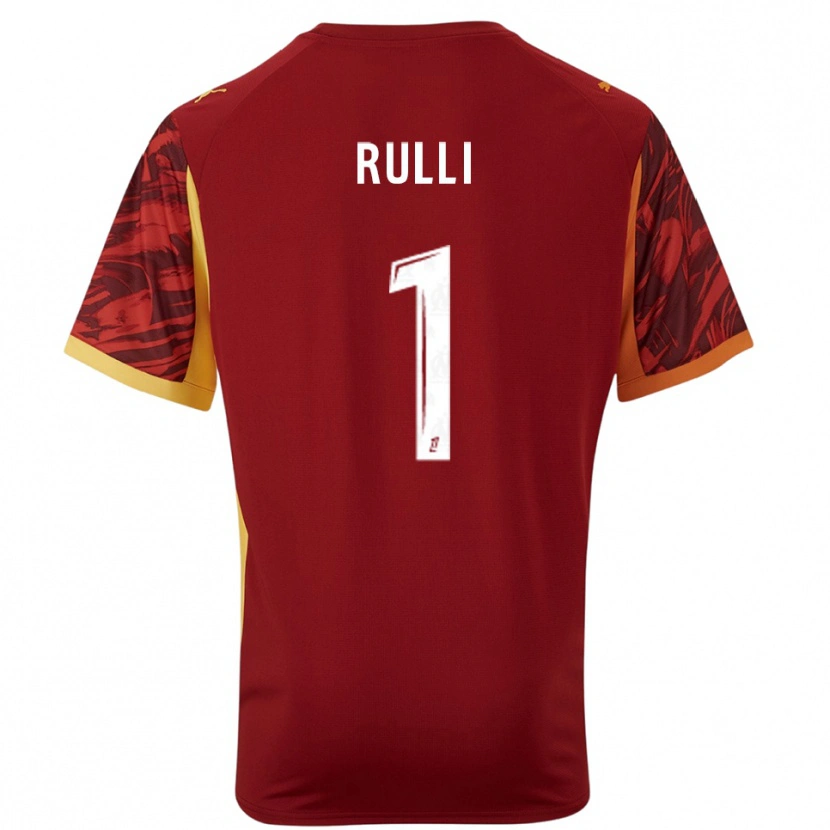 Danxen Niño Camiseta Gerónimo Rulli #1 Marrón Borgoña Portero Equipación 2025/26 La Camisa México