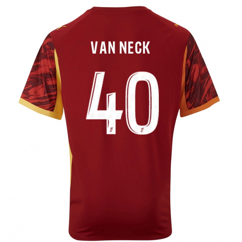 Danxen Niño Camiseta Jelle Van Neck #40 Marrón Borgoña Portero Equipación 2025/26 La Camisa México