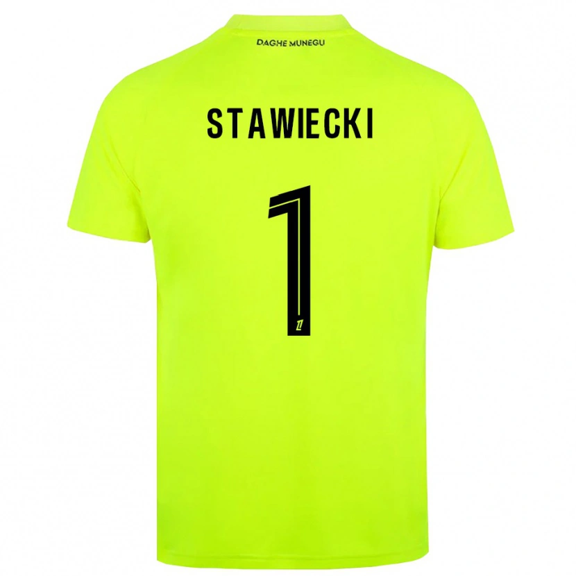 Danxen Niño Camiseta Jules Stawiecki #1 Verde Fluorescente Negro Portero Equipación 2025/26 La Camisa México