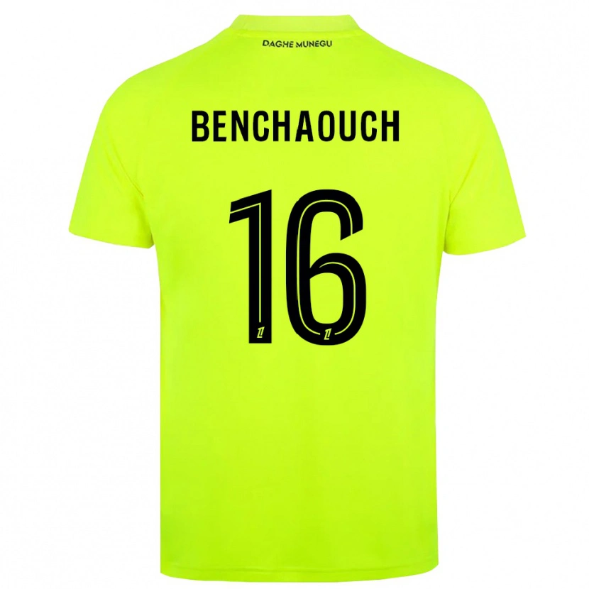 Danxen Niño Camiseta Yanis Benchaouch #16 Verde Fluorescente Negro Portero Equipación 2025/26 La Camisa México