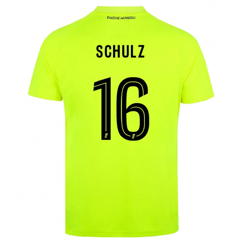 Danxen Niño Camiseta Ethan Schulz #16 Verde Fluorescente Negro Portero Equipación 2025/26 La Camisa México