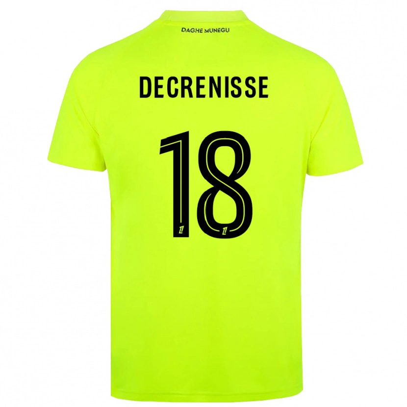 Danxen Niño Camiseta Axel Decrenisse #18 Verde Fluorescente Negro Portero Equipación 2025/26 La Camisa México