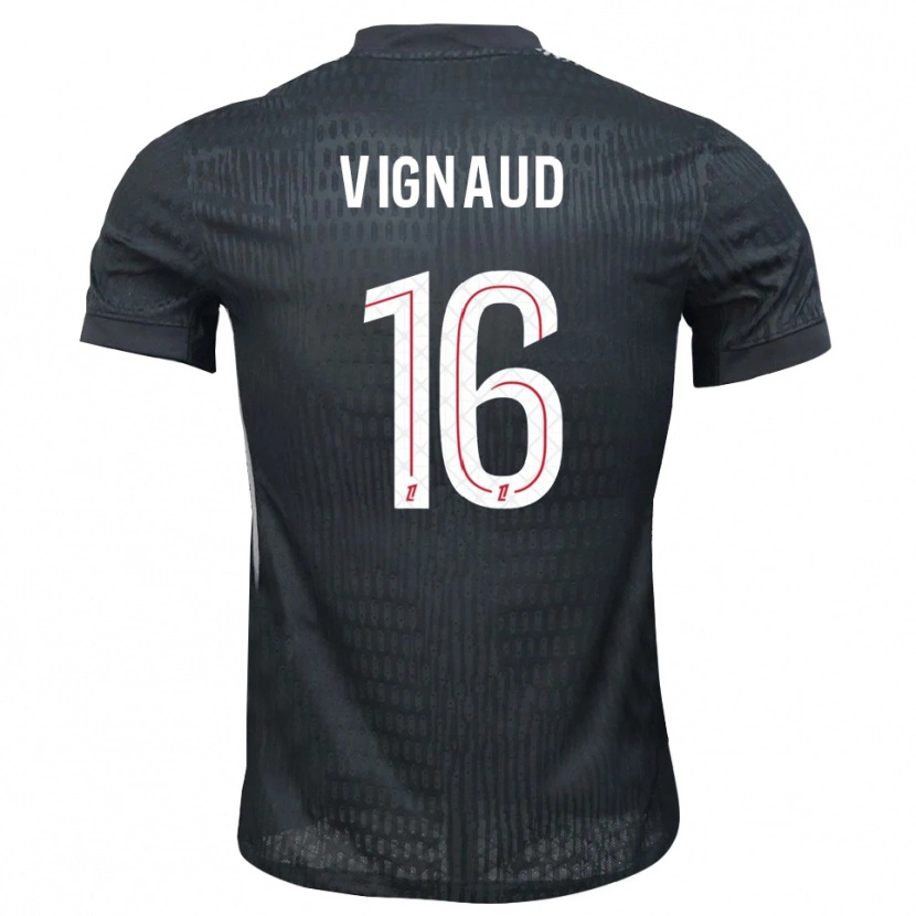 Danxen Niño Camiseta Arthur Vignaud #16 Gris Oscuro Negro Portero Equipación 2025/26 La Camisa México