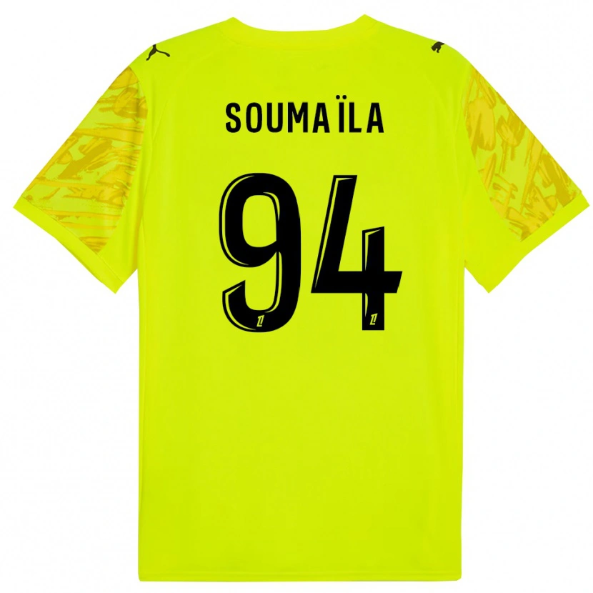 Danxen Niño Camiseta Soumaïla Sylla #94 Verde Fluorescente Amarillo Portero Equipación 2025/26 La Camisa México