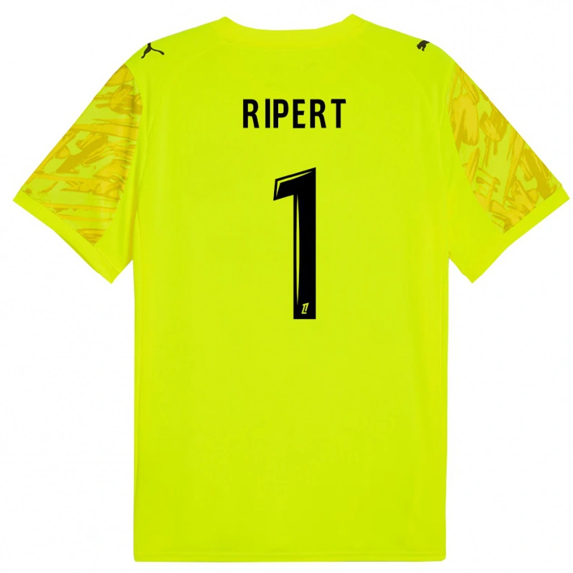 Danxen Niño Camiseta Léo Ripert #1 Verde Fluorescente Amarillo Portero Equipación 2025/26 La Camisa México
