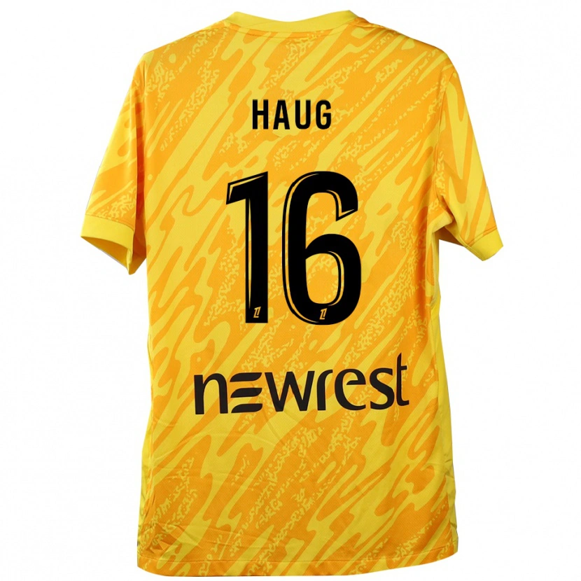 Danxen Niño Camiseta Kjetil Haug #16 Amarillo Negro Portero Equipación 2025/26 La Camisa México