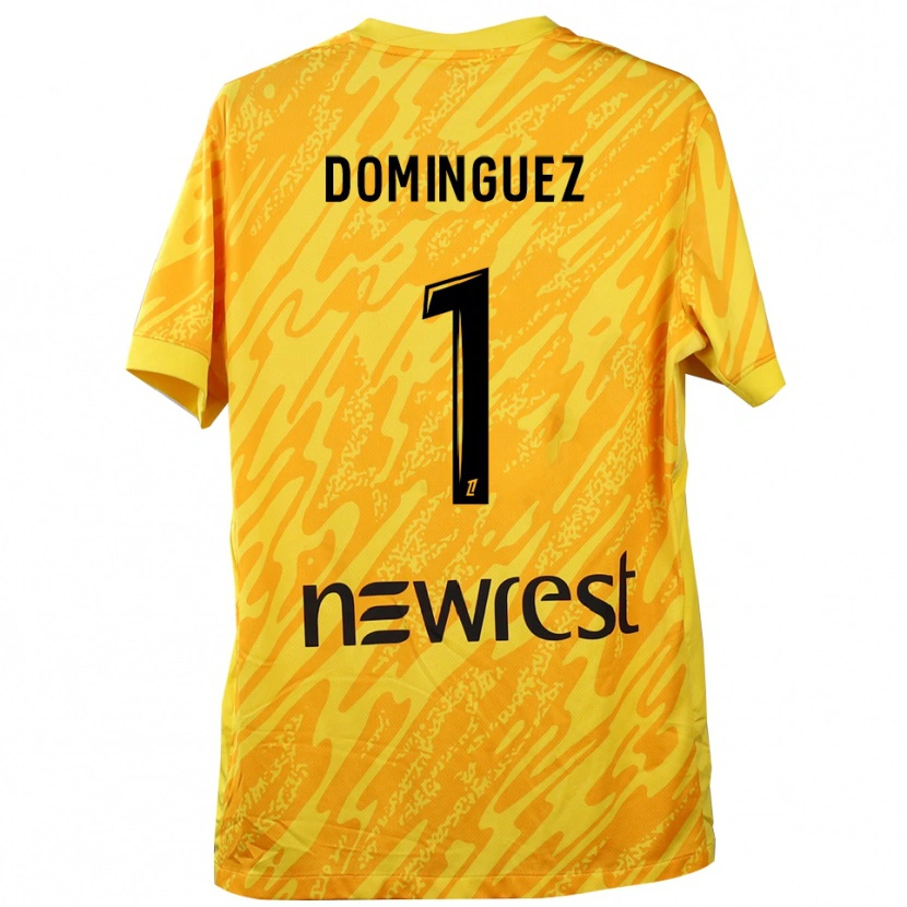 Danxen Niño Camiseta Álex Domínguez #1 Amarillo Negro Portero Equipación 2025/26 La Camisa México