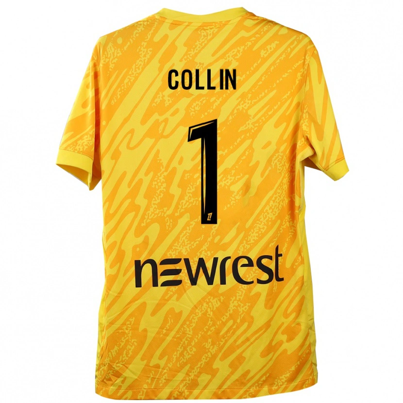 Danxen Niño Camiseta Théo Collin #1 Amarillo Negro Portero Equipación 2025/26 La Camisa México