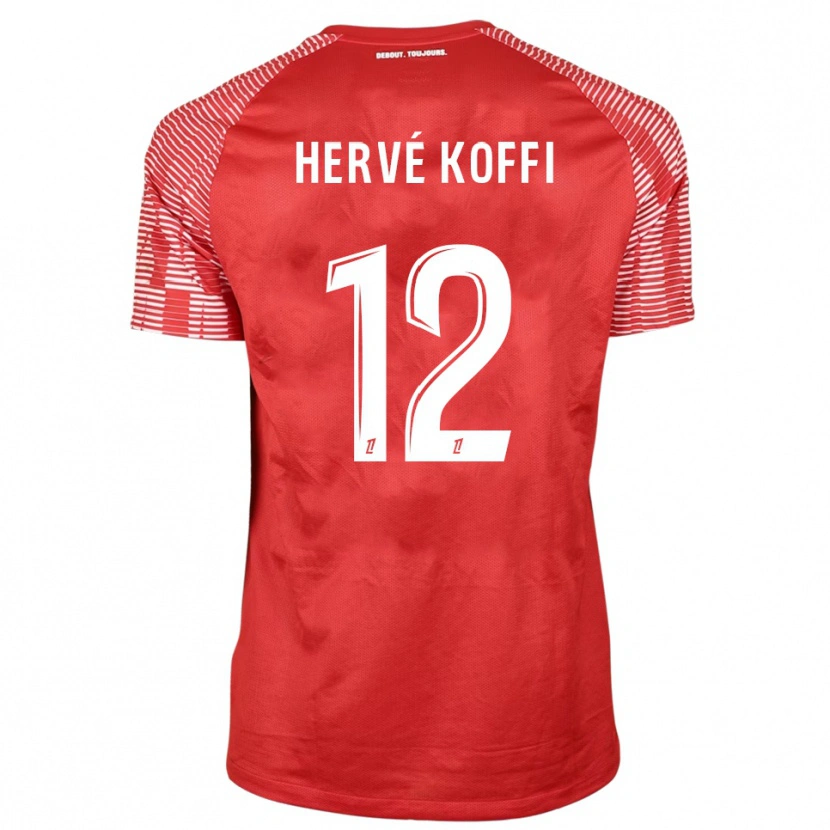 Danxen Niño Camiseta Hervé Koffi #12 Rojo Blanco Portero Equipación 2025/26 La Camisa México