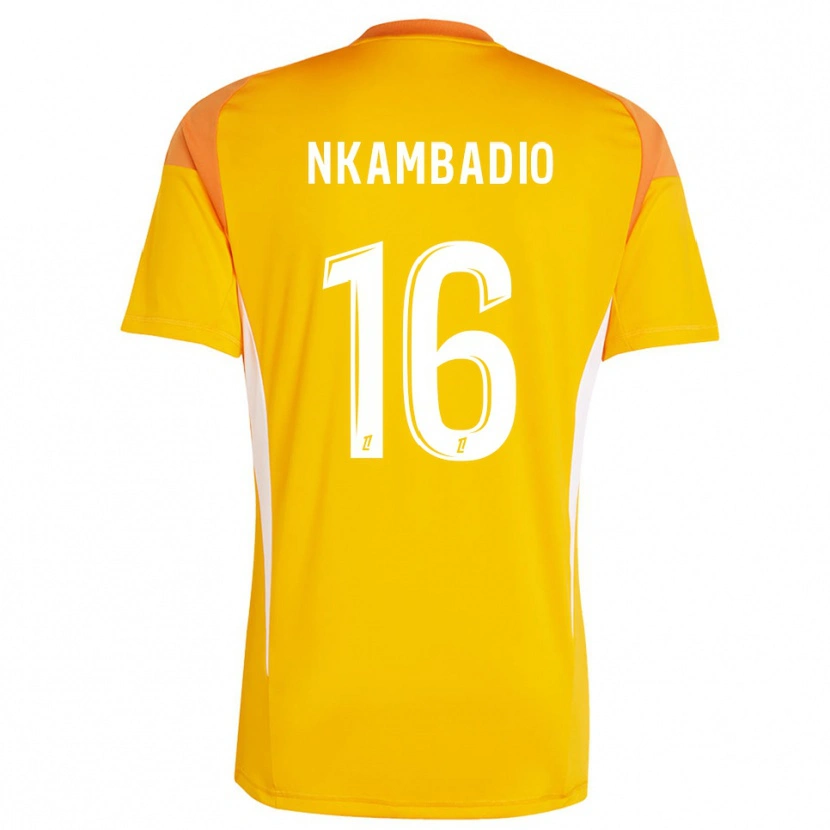 Danxen Niño Camiseta Obed Nkambadio #16 Blanco Naranja Claro Portero Equipación 2025/26 La Camisa México
