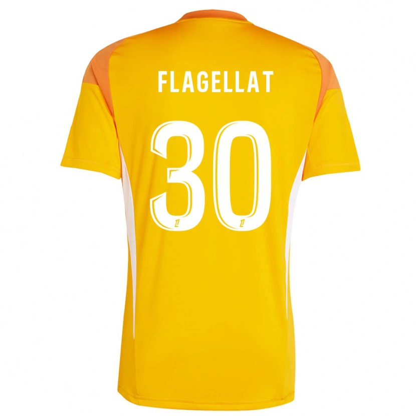 Danxen Niño Camiseta Alizée Flagellat #30 Blanco Naranja Claro Portero Equipación 2025/26 La Camisa México