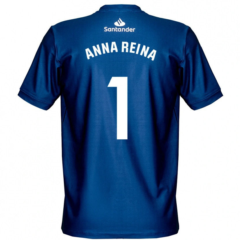 Danxen Niño Camiseta Anna Reina Toro #1 Blanco Azul Real Portero Equipación 2025/26 La Camisa México