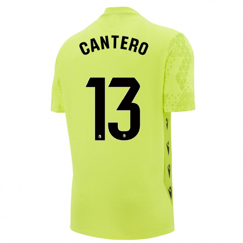 Danxen Niño Camiseta Ander Cantero #13 Negro Verde Amarillo Portero Equipación 2025/26 La Camisa México