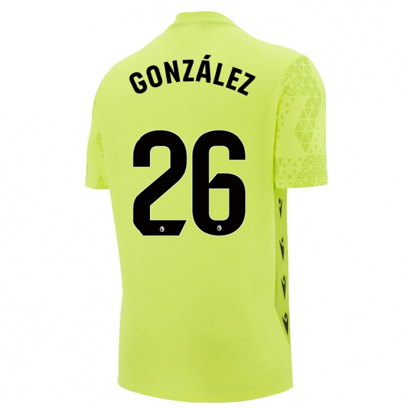 Danxen Niño Camiseta Diego González #26 Negro Verde Amarillo Portero Equipación 2025/26 La Camisa México