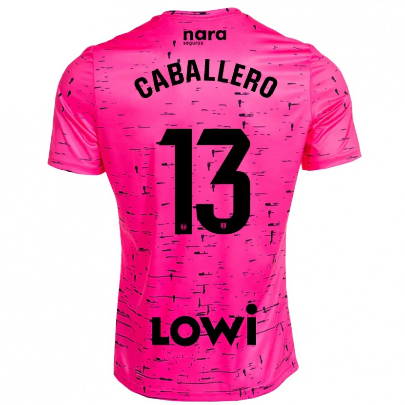 Danxen Niño Camiseta Hugo Caballero #13 Negro Rosa Profundo Portero Equipación 2025/26 La Camisa México
