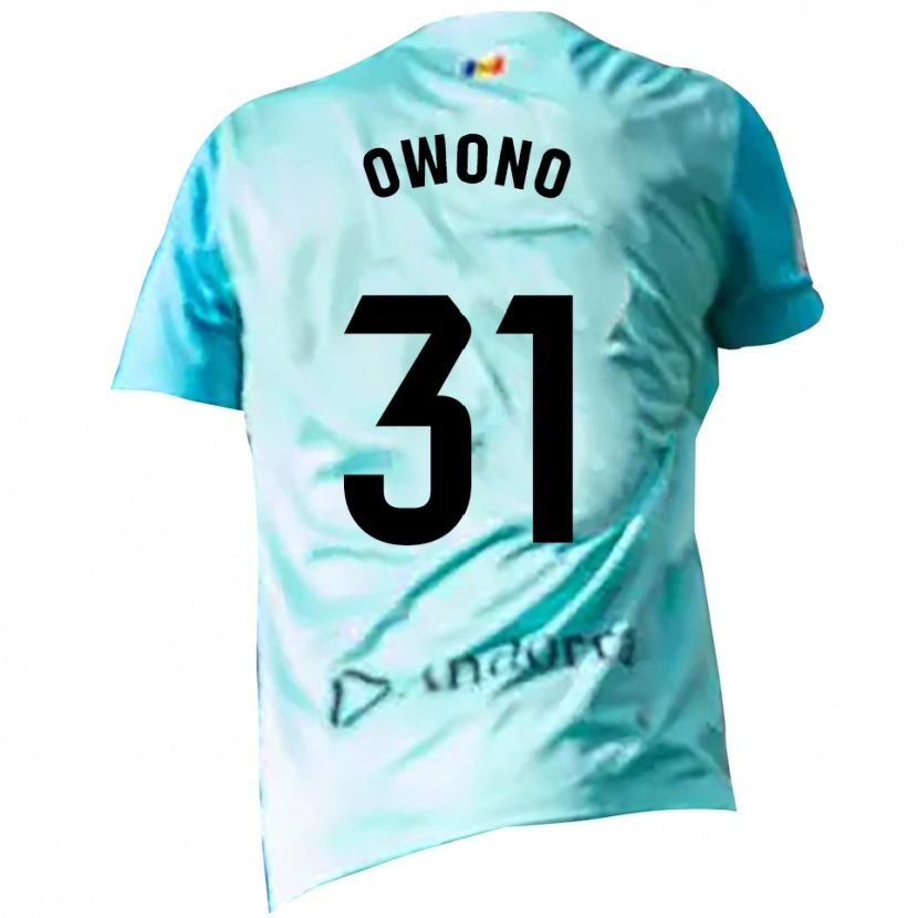 Danxen Niño Camiseta Jesús Owono #31 Negro Cian Portero Equipación 2025/26 La Camisa México