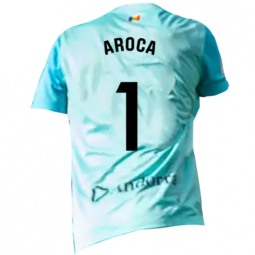 Danxen Niño Camiseta Víctor Aroca #1 Negro Cian Portero Equipación 2025/26 La Camisa México