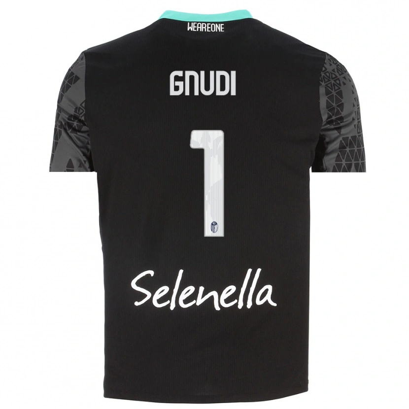 Danxen Niño Camiseta Riccardo Gnudi #1 Gris Negro Blanco Portero Equipación 2025/26 La Camisa México