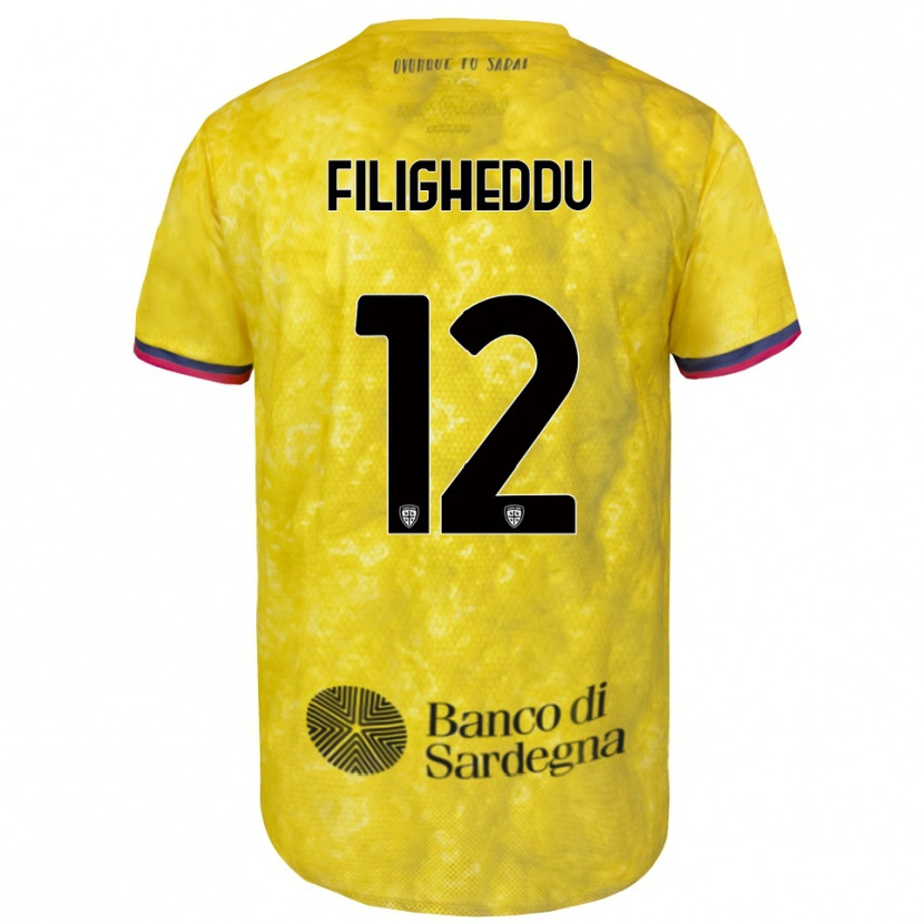 Danxen Niño Camiseta Daniele Filigheddu #12 Amarillo Negro Portero Equipación 2025/26 La Camisa México