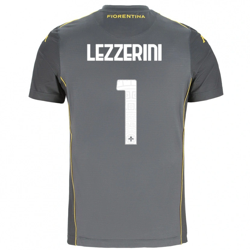 Danxen Niño Camiseta Luca Lezzerini #1 Gris Oscuro Amarillo Portero Equipación 2025/26 La Camisa México