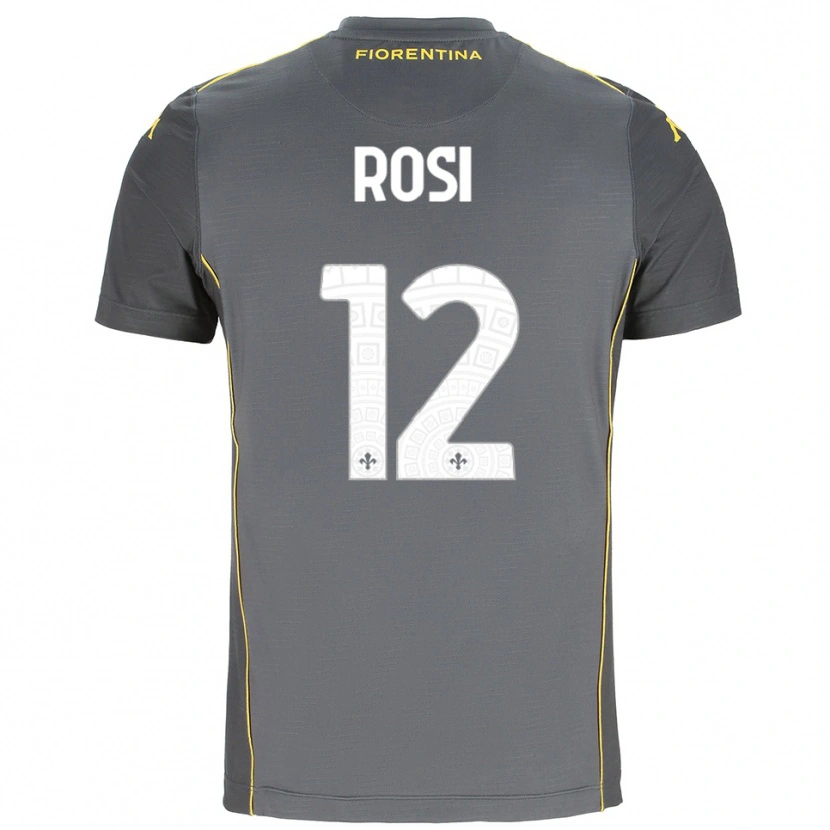 Danxen Niño Camiseta Ettore Rosi #12 Gris Oscuro Amarillo Portero Equipación 2025/26 La Camisa México