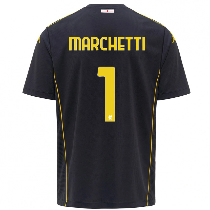 Danxen Niño Camiseta Lisa Marchetti #1 Negro Amarillo Portero Equipación 2025/26 La Camisa México