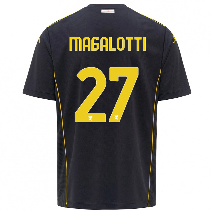 Danxen Niño Camiseta Gabriele Magalotti #27 Negro Amarillo Portero Equipación 2025/26 La Camisa México