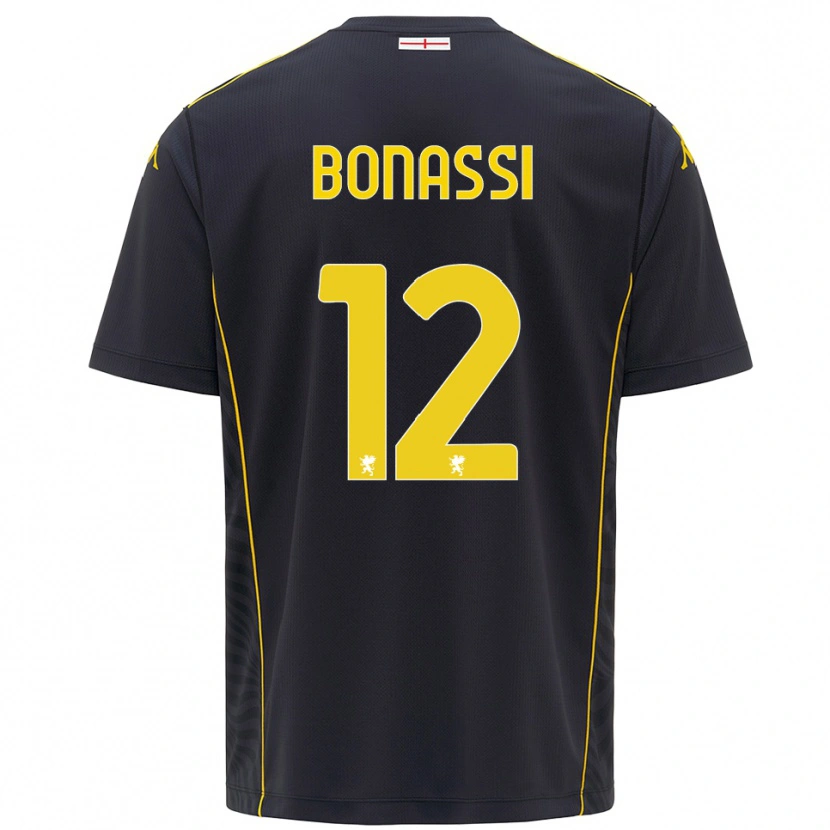 Danxen Niño Camiseta Lorenzo Bonassi #12 Negro Amarillo Portero Equipación 2025/26 La Camisa México