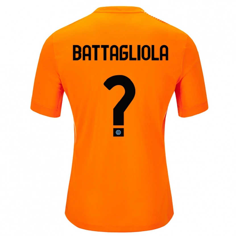 Danxen Niño Camiseta Lorenzo Battagliola #0 Naranja Claro Negro Portero Equipación 2025/26 La Camisa México