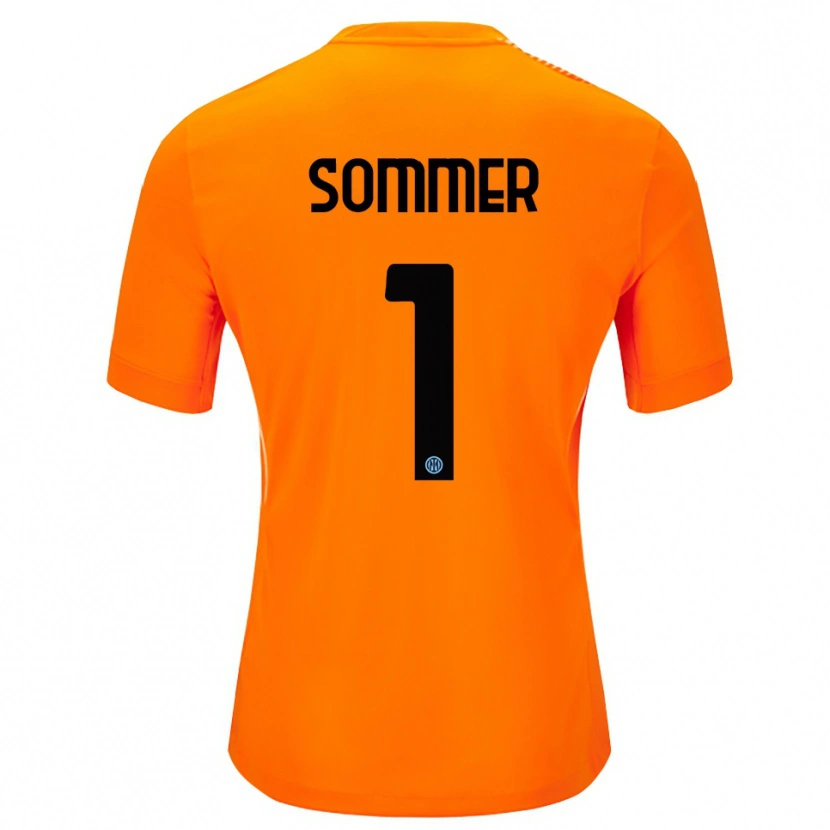Danxen Niño Camiseta Yann Sommer #1 Naranja Claro Negro Portero Equipación 2025/26 La Camisa México