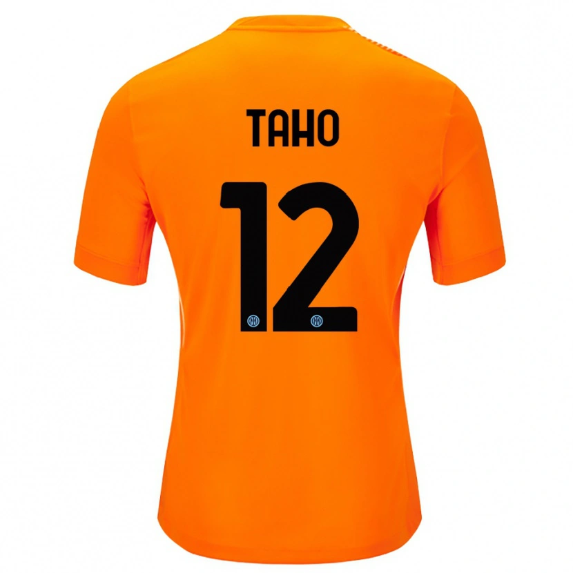 Danxen Niño Camiseta Alain Taho #12 Naranja Claro Negro Portero Equipación 2025/26 La Camisa México