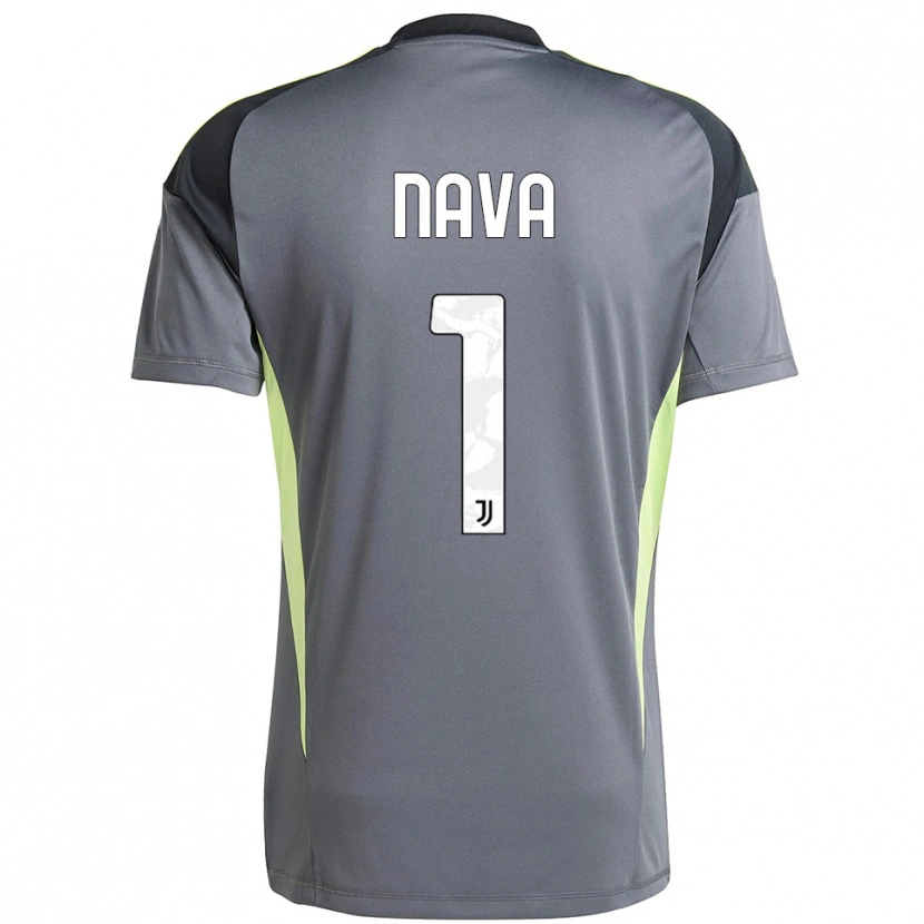 Danxen Niño Camiseta Sebastiano Nava #1 Gris Oscuro Blanco Portero Equipación 2025/26 La Camisa México