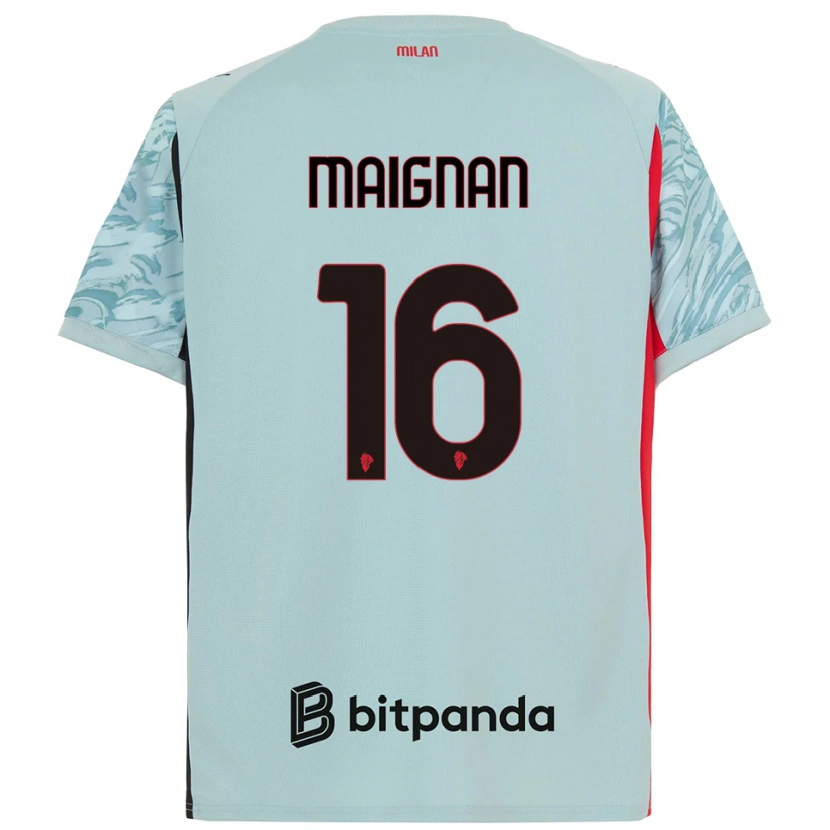 Danxen Niño Camiseta Mike Maignan #16 Azul Claro Rojo Portero Equipación 2025/26 La Camisa México
