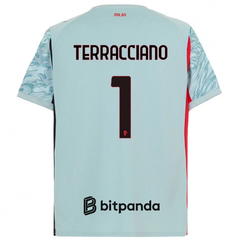 Danxen Niño Camiseta Pietro Terracciano #1 Azul Claro Rojo Portero Equipación 2025/26 La Camisa México