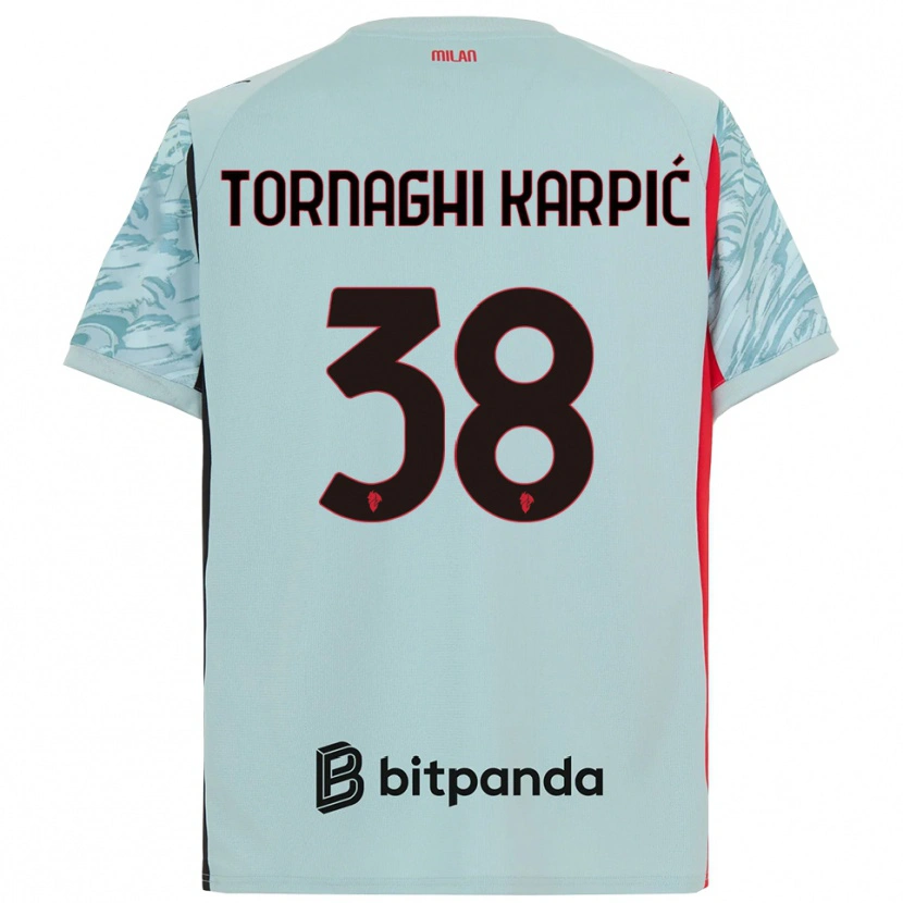 Danxen Niño Camiseta Lavinia Tornaghi Karpić #38 Azul Claro Rojo Portero Equipación 2025/26 La Camisa México