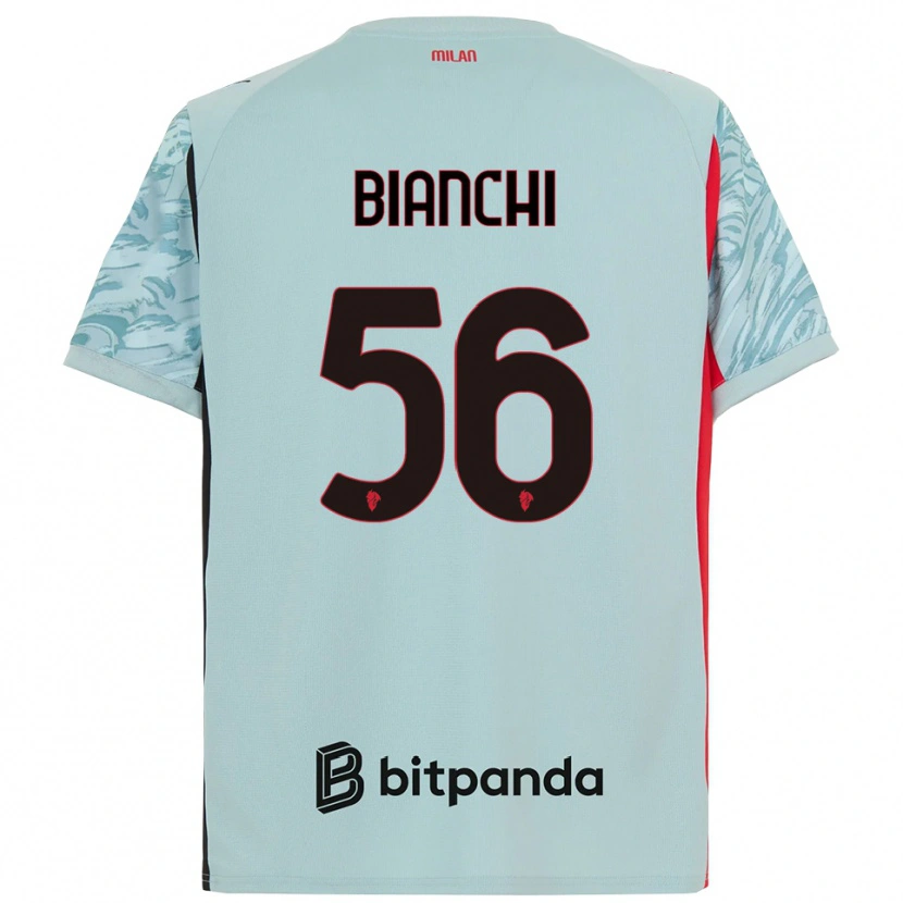 Danxen Niño Camiseta Alessandro Bianchi #56 Azul Claro Rojo Portero Equipación 2025/26 La Camisa México