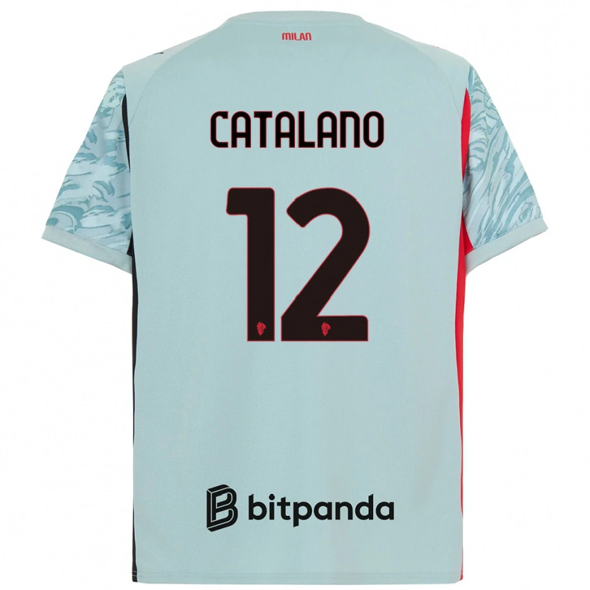 Danxen Niño Camiseta Alessio Catalano #12 Azul Claro Rojo Portero Equipación 2025/26 La Camisa México