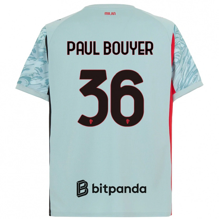 Danxen Niño Camiseta Léo Paul Bouyer #36 Azul Claro Rojo Portero Equipación 2025/26 La Camisa México
