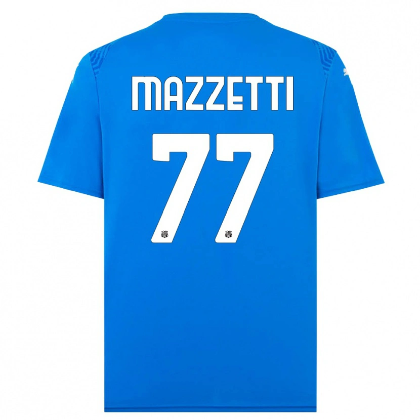 Danxen Niño Camiseta Riccardo Mazzetti #77 Azul Blanco Portero Equipación 2025/26 La Camisa México