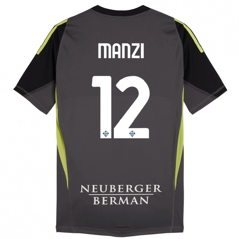 Danxen Niño Camiseta Federico Manzi #12 Negro Verde Claro Portero Equipación 2025/26 La Camisa México
