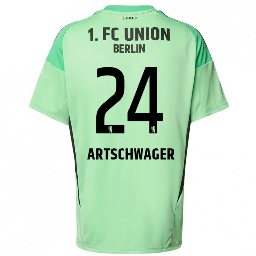 Danxen Niño Camiseta Finn Artschwager #24 Verde Claro Negro Portero Equipación 2025/26 La Camisa México