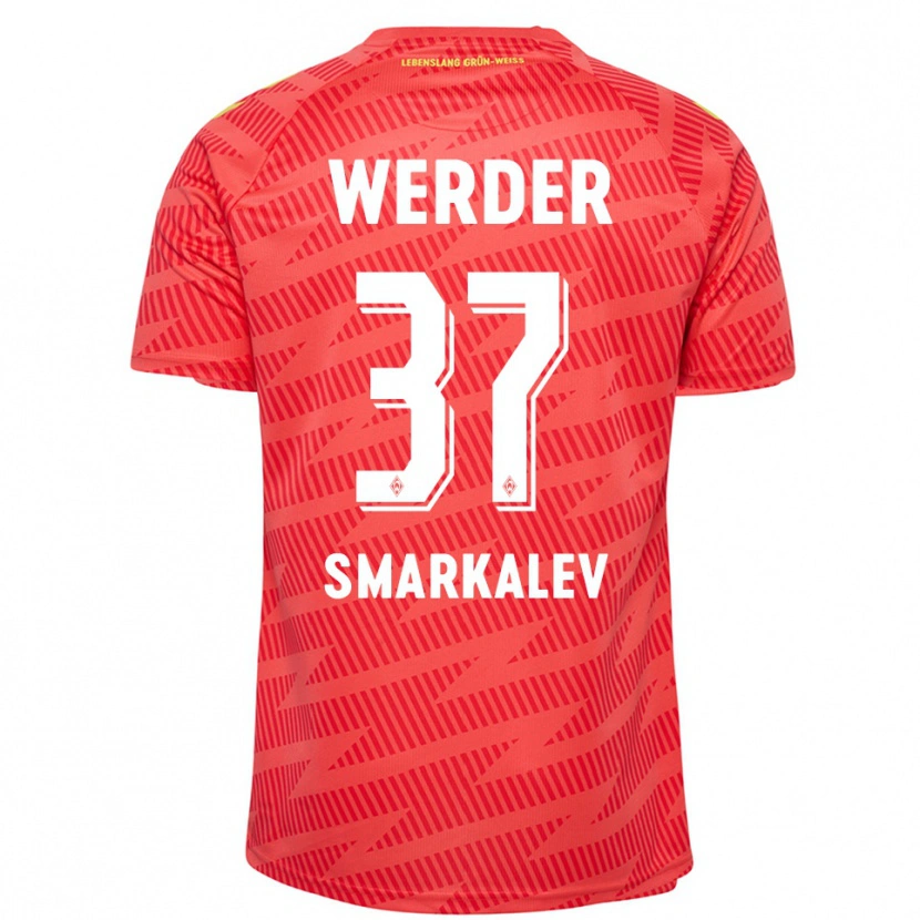 Danxen Niño Camiseta Stefan Smarkalev #37 Rojo Amarillo Portero Equipación 2025/26 La Camisa México